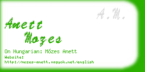anett mozes business card