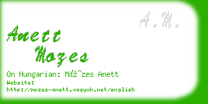 anett mozes business card